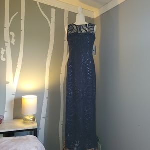 Tahari Arthur S Levine Sequin Formal Maxi Dress